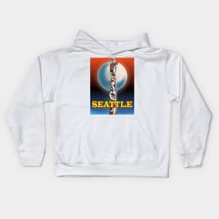 Seattle Travel Poster Kids Hoodie